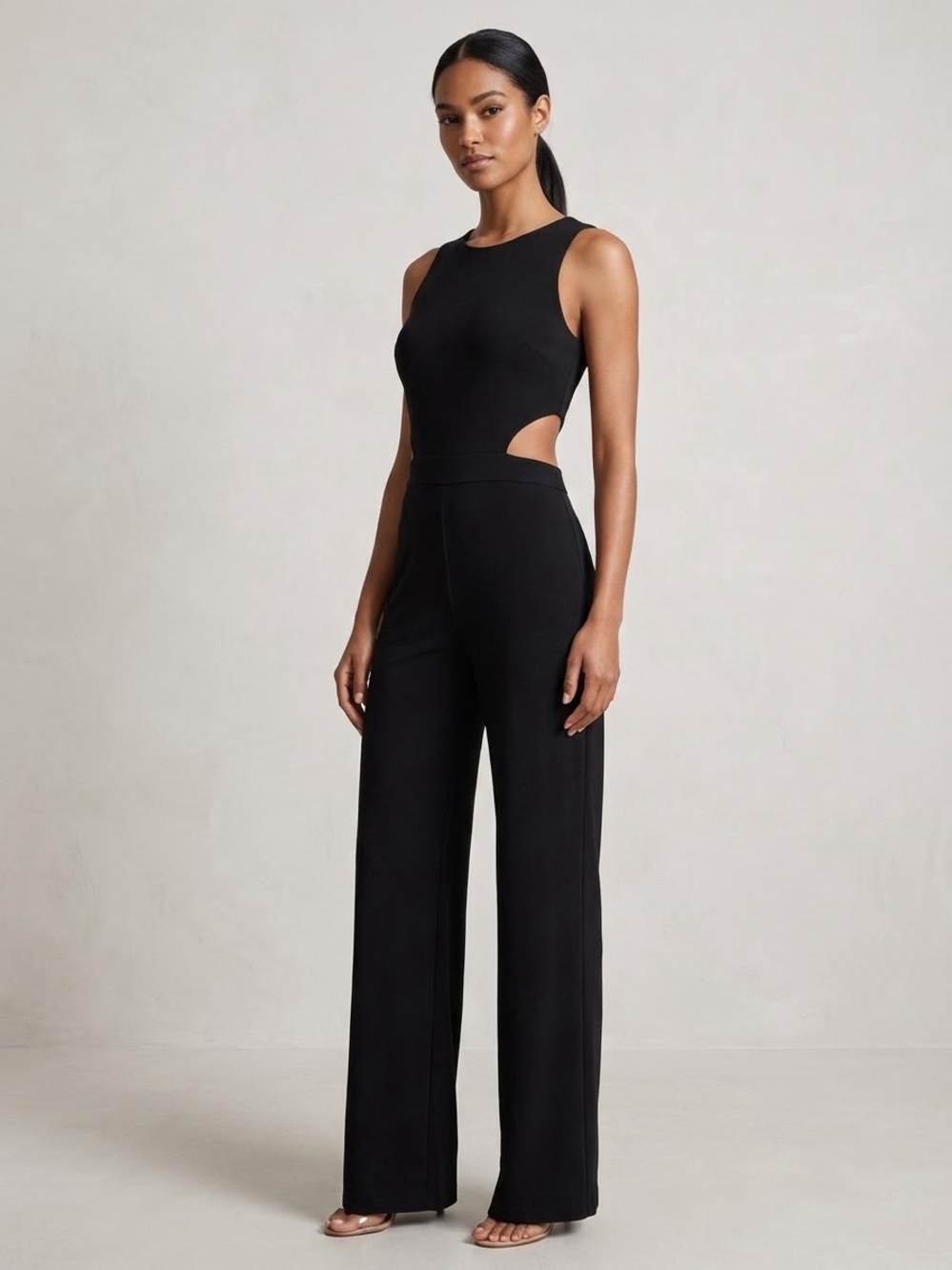 BOLD elements Black Backless Cutout Jumpsuit
